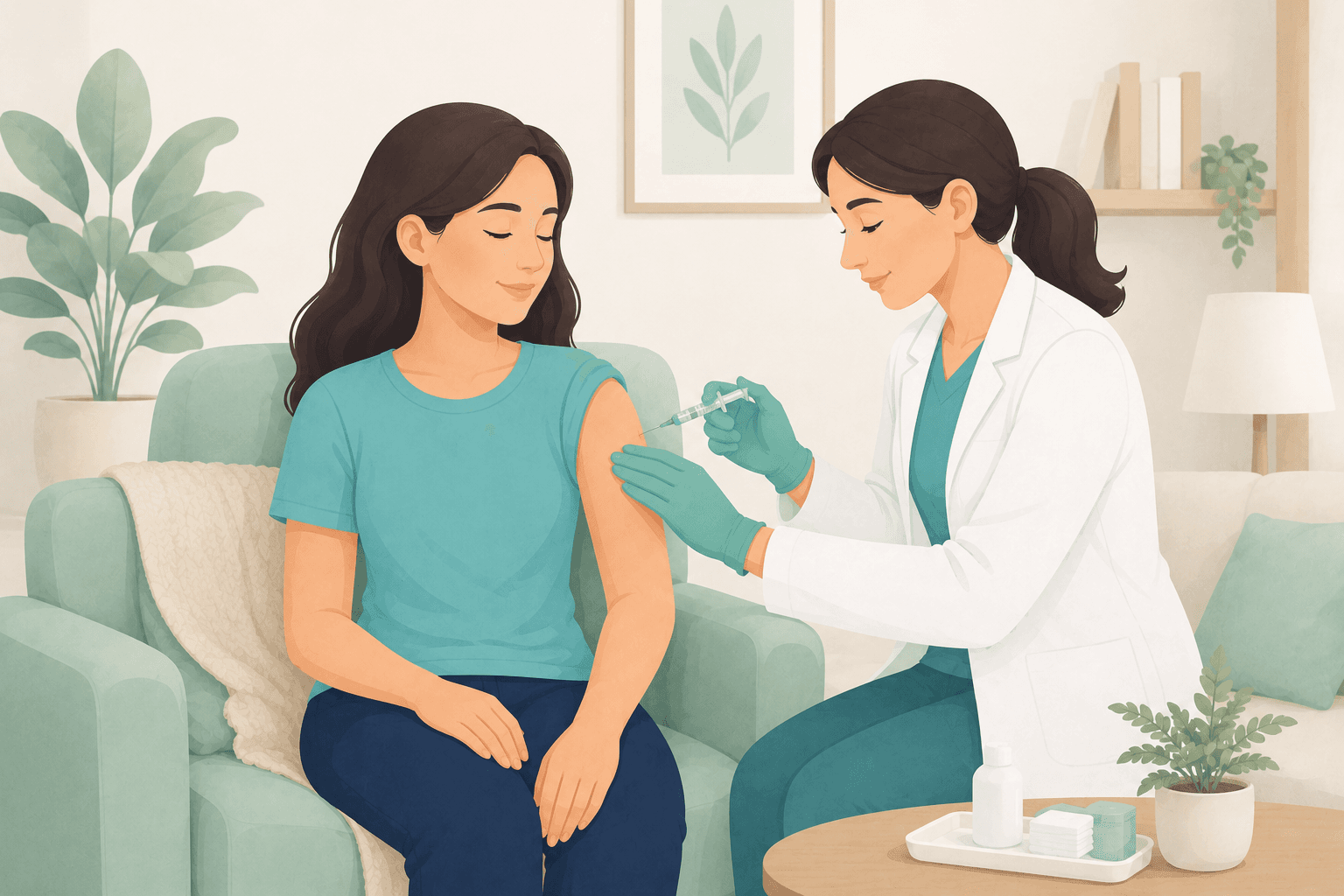 Selected procedures at home - patient-friendly home visit illustration