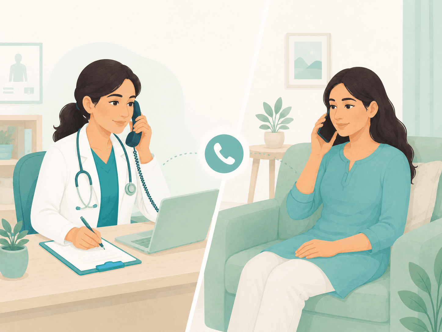 Tele-consultation - patient-friendly clinic service illustration