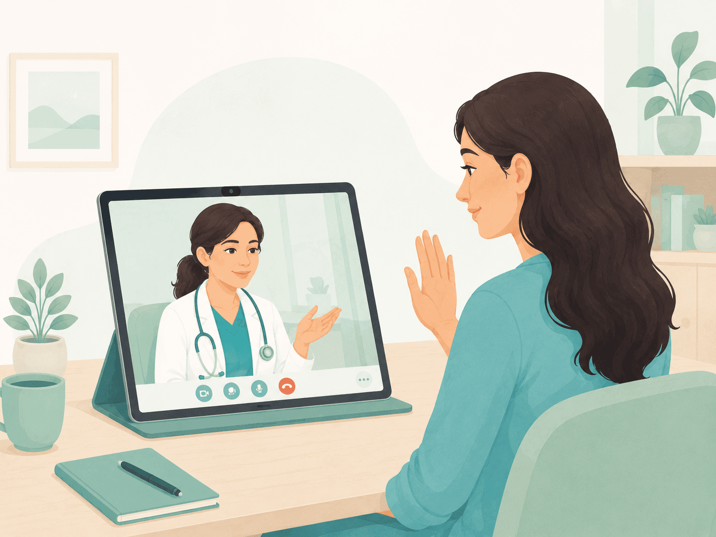 Video-consultation - patient-friendly clinic service illustration