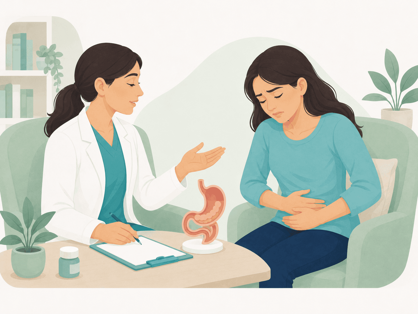 Nausea, vomiting, acidity/dyspepsia and stomach pain - patient-friendly OPD service illustration