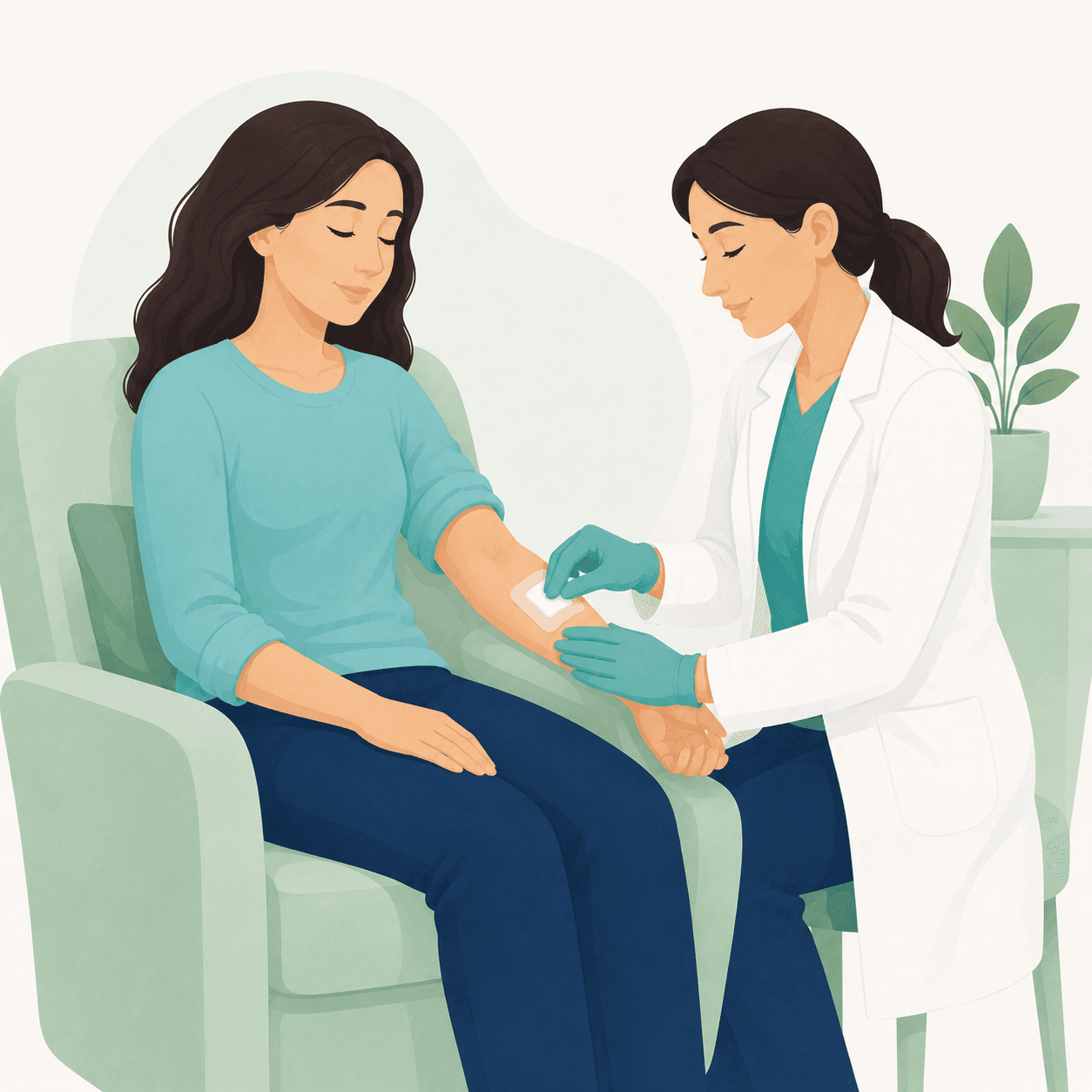 Superficial abscess drainage - simple patient-friendly illustration