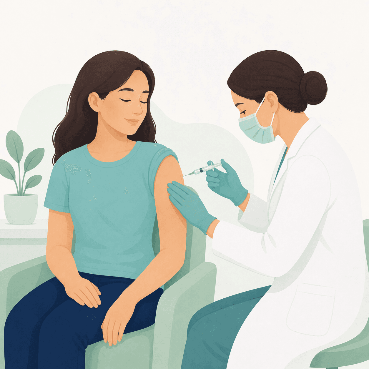 Injections — IM / IV / SC / ID - simple patient-friendly illustration