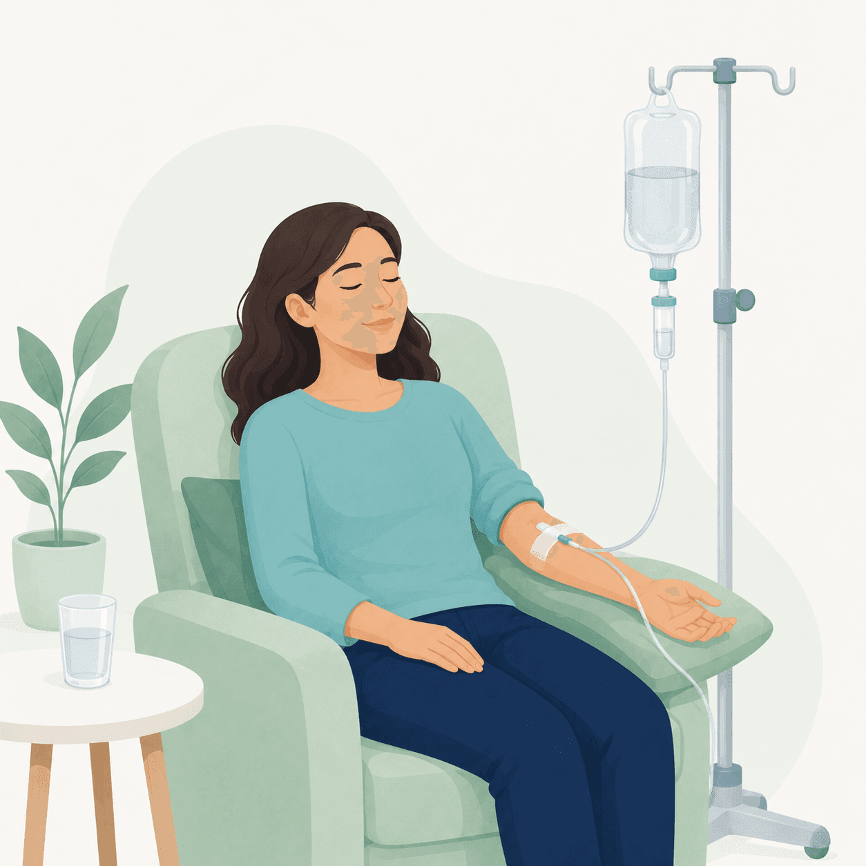 IV fluids and infusions - simple patient-friendly illustration