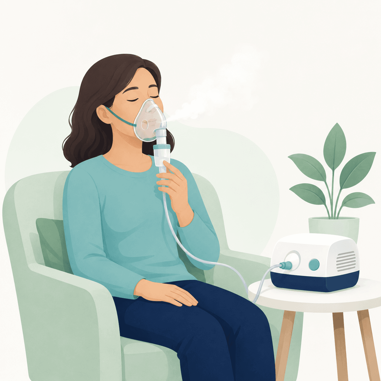 Nebulization - simple patient-friendly illustration